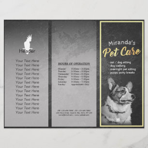 Pet Care Grooming Dog Painting Tri-Fold Brochures