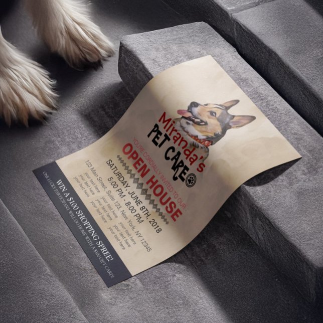 Pet Care Grooming Shop Pet Beauty Salon Open House Flyer (Creator Uploaded)