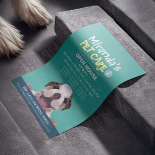 Pet Care Grooming Shop Pet Beauty Salon Open House Flyer