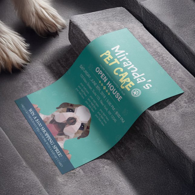 Pet Care Grooming Shop Pet Beauty Salon Open House Flyer (Creator Uploaded)