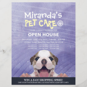 Pet Care Grooming Shop Pet Beauty Salon Open House Flyer