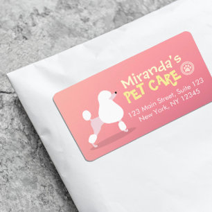 Pet Care Grooming Sitting Adorable Cartoon Dog Label