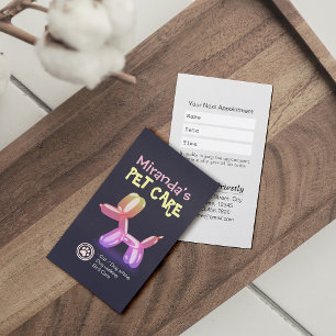 Pet Care Grooming Sitting Bathing Cute Dog Balloon Appointment Card