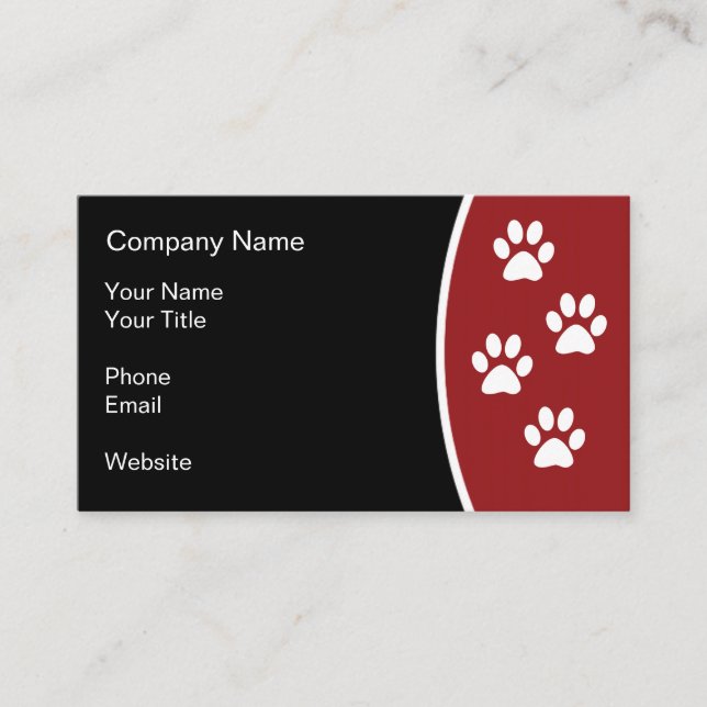 Pet Care Paw Prints Business Card (Front)