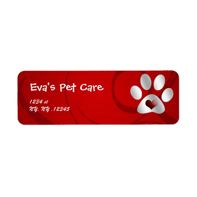 pet care Return address label (Front)