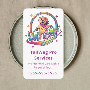 Pet Care Service Happy Dogs Walker Sitter Trainer Business Card