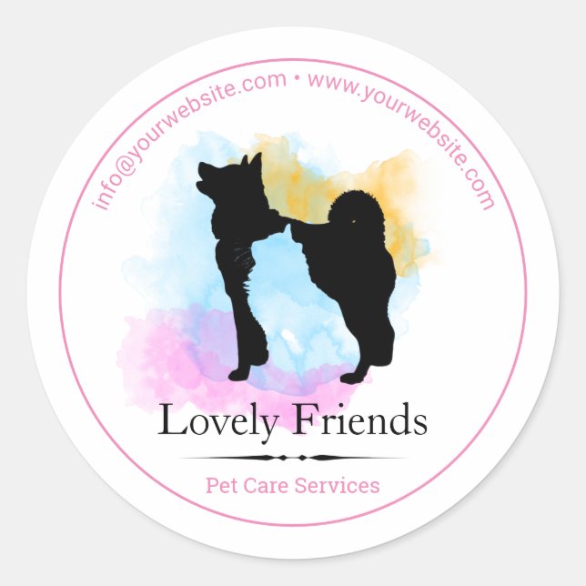 Pet Care Services/ Sitting services Classic Round Sticker (Front)