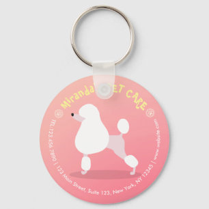 Pet Care Sitting Adorable Cartoon Dog Illustration Key Ring