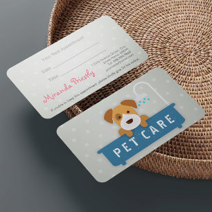 Pet Care Sitting Bathing and Grooming Beauty Salon Appointment Card