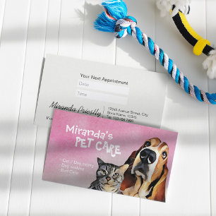 Pet Care Sitting Bathing and Grooming Beauty Salon Appointment Card