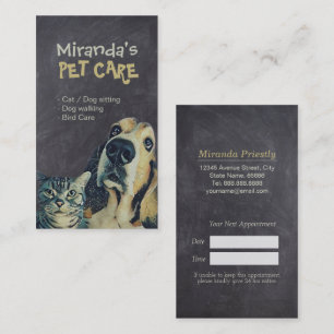 Pet Care Sitting Bathing and Grooming Beauty Salon Appointment Card