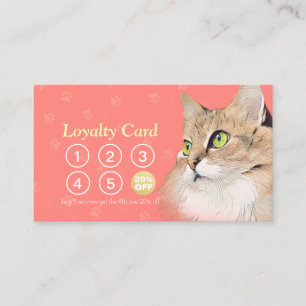 Pet Care Sitting Bathing & Grooming Loyalty Punch Card