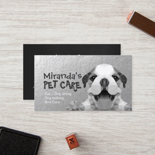 Pet Care Sitting Bathing & Grooming Loyalty Punch Card (Front/Back In Situ)