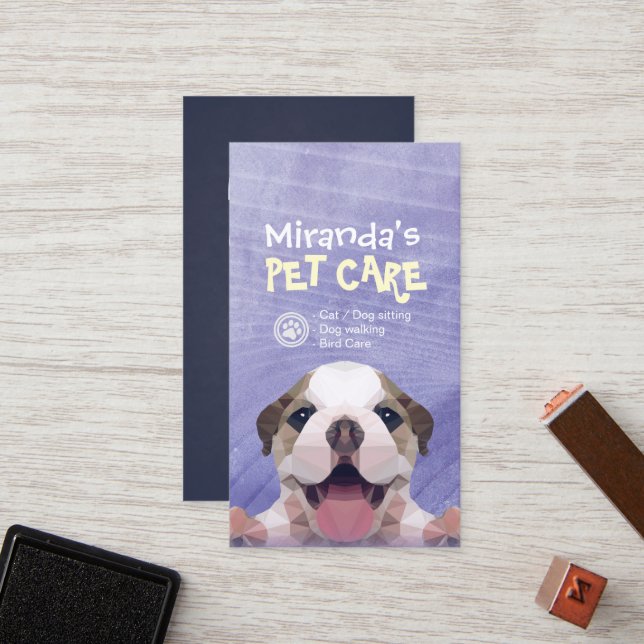 Pet Care Sitting Bathing & Grooming Loyalty Punch Card (Front/Back In Situ)