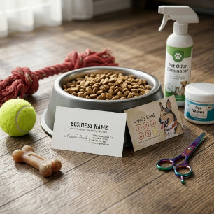 Pet Care Sitting Bathing & Grooming Loyalty Punch Card