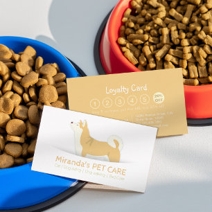 Pet Care Sitting Bathing & Grooming Loyalty Punch Card