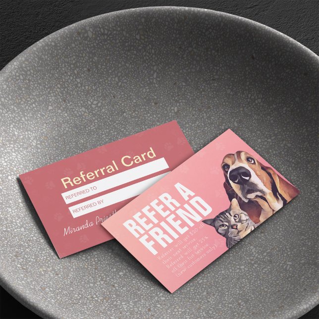 Pet Care Sitting Bathing & Grooming Referral Card (Creator Uploaded)