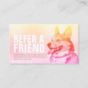 Pet Care Sitting Bathing & Grooming Referral Card
