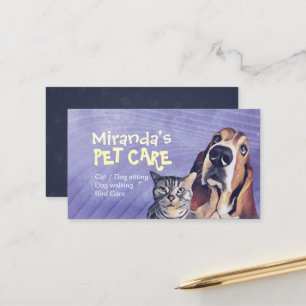 Pet Care Sitting Bathing Grooming Salon Food Shop Appointment Card