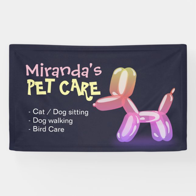 Pet Care Sitting Bathing Grooming Salon Food Shop Banner (Horizontal)