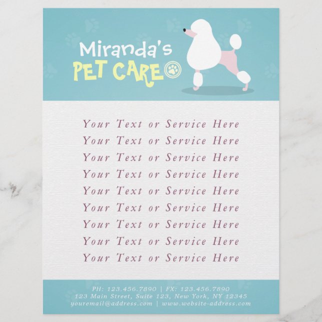 Pet Care Sitting Bathing Grooming Salon Food Shop Flyer (Front)