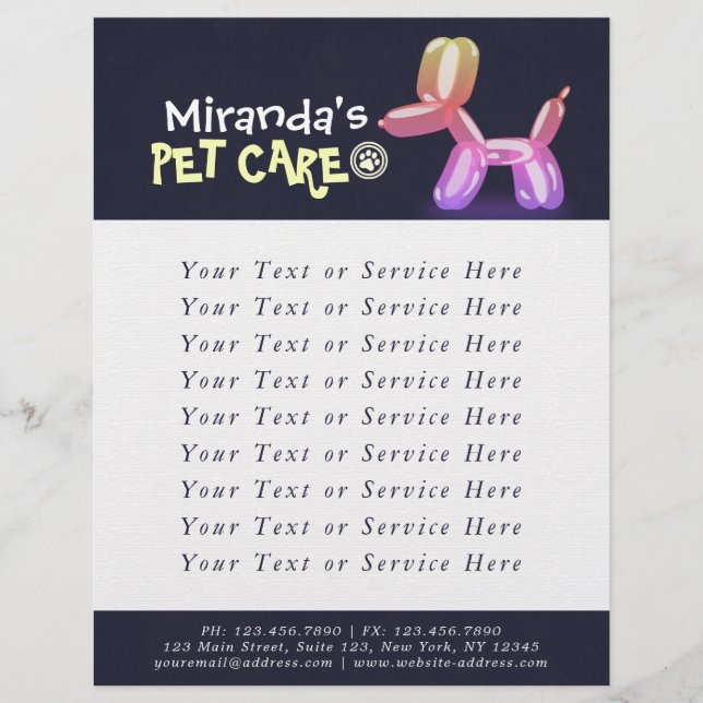 Pet Care Sitting Bathing Grooming Salon Food Shop Flyer (Front)