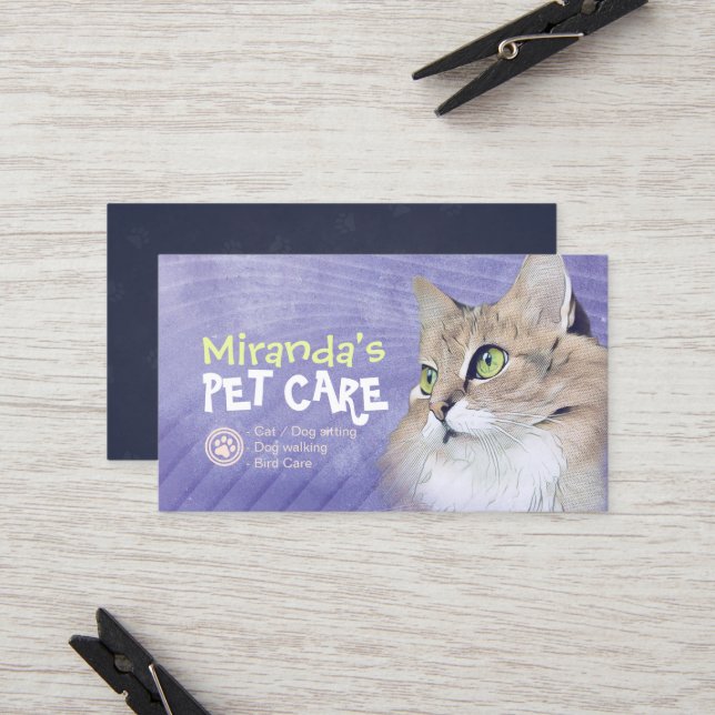 Pet Care Sitting Bathing & Grooming Shop Referral Card (Front/Back In Situ)