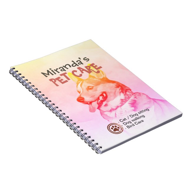 Pet Care Sitting Grooming Beauty Salon Corgi Dog Notebook (Right Side)