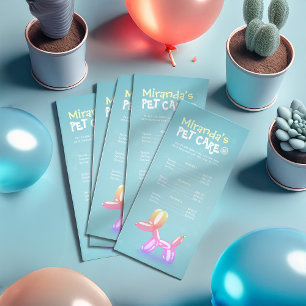 Pet Care Sitting Grooming Beauty Salon Price List Rack Card