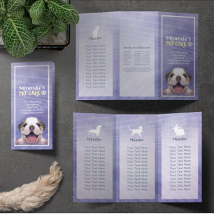 Pet Care Sitting Grooming Salon Tri-Fold Brochures