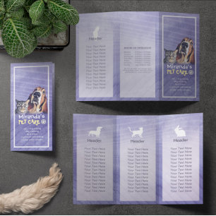 Pet Care Sitting Grooming Salon Tri-Fold Brochures