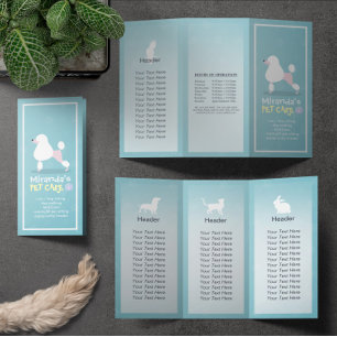 Pet Care Sitting Grooming Salon Tri-Fold Brochures