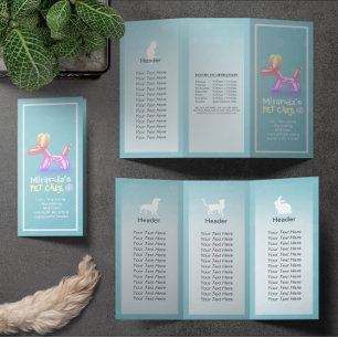 Pet Care Sitting Grooming Salon Tri-Fold Brochures