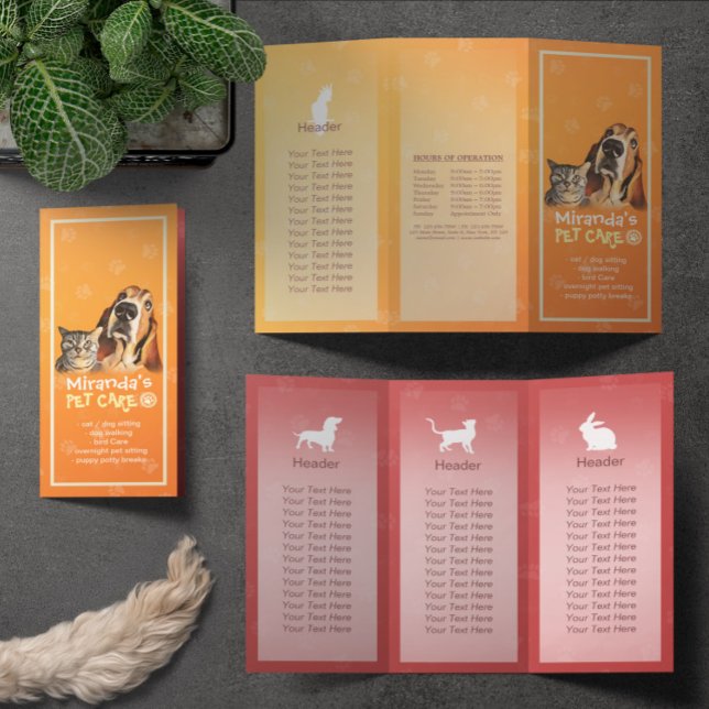 Pet Care Sitting Grooming Salon Tri-Fold Brochures (Creator Uploaded)