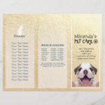Pet Care Sitting Grooming Salon Tri-Fold Brochures<br><div class="desc">Modern Black and Gold Adorable Cute Cartoon Low Poly DogCustom Tri-Fold Brochures Templates - Ideal for Pet Bathing and Grooming / Pet Care / Pet Sitting / Pet Grooming / Pet Food Shop / Pet Beauty Salon / Animal Hospital / Animal Clinic. Unique Design for you. All text style, colours,...</div>