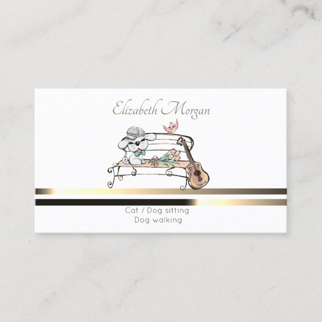Pet Care,Sitting,Grooming White Business Card (Front)
