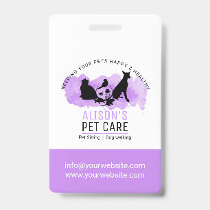 Pet Care / Sitting services / Dod walking ID Badge