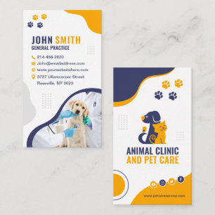 Pet care, Veterinary Clinic, Vet, Animal, Doctor Business Card