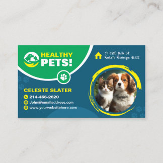 Pet care, Veterinary Doctor, Vet, Animal Clinic Business Card