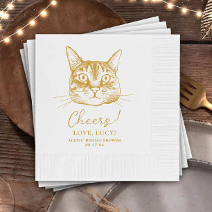 Pet Cat Cheers Custom Cocktail Napkin