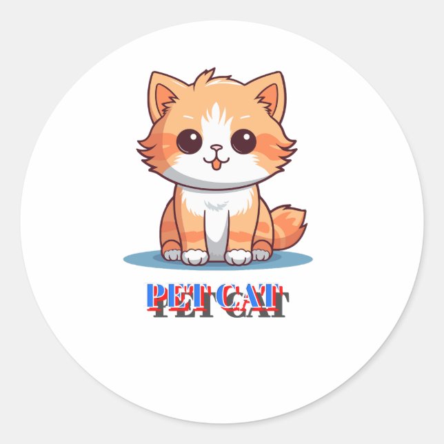 pet cat classic round sticker (Front)