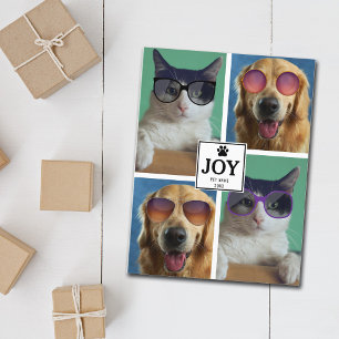Pet Cat Dog Christmas Animal Photo Collage Xmas Holiday Postcard