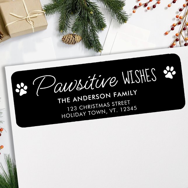 Pet Cat Dog Holiday Christmas Return Address (Creator Uploaded)