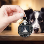 Pet Cat Dog Paw Prints Black Photo Custom Gift Key Ring<br><div class="desc">This design was created though digital art. It may be personalized in the area provide or customizing by choosing the click to customize further option and changing the name, initials or words. You may also change the text color and style or delete the text for an image only design. Contact...</div>