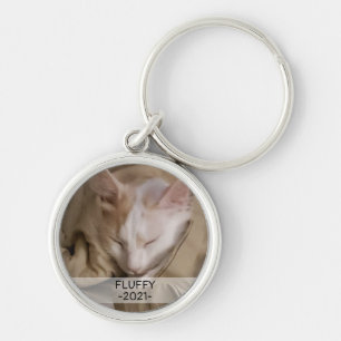 Pet Cat Dog Photo Name Key Ring