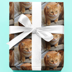 Pet Cat Dog Photo Personalise Custom Wrapping Paper