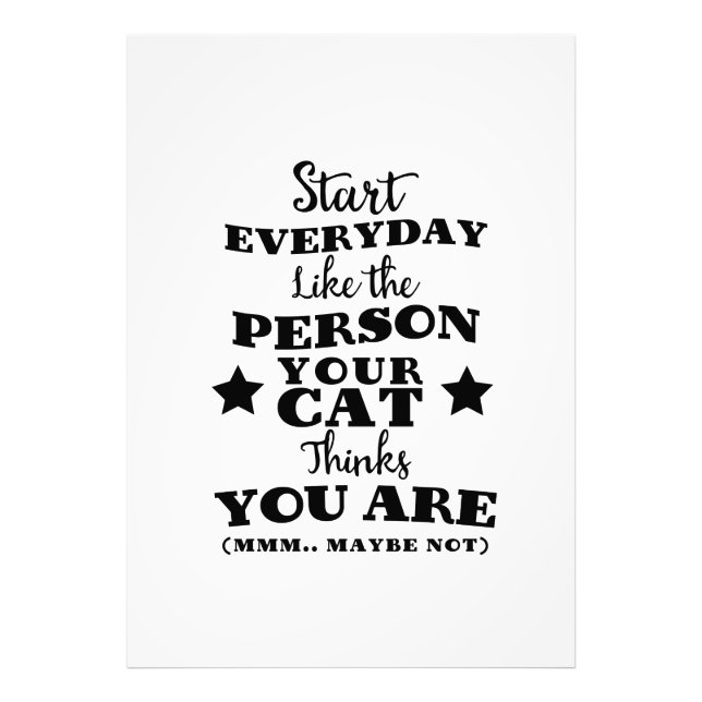 Pet Cat Funny Quote Photo Print (Front)