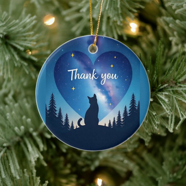 Pet Cat Memorial Ceramic Tree Decoration (Tree)
