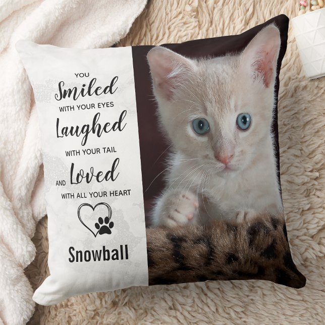 Pet Cat Memorial Custom Photo Sympathy Pet Loss Cushion (Creator Uploaded)