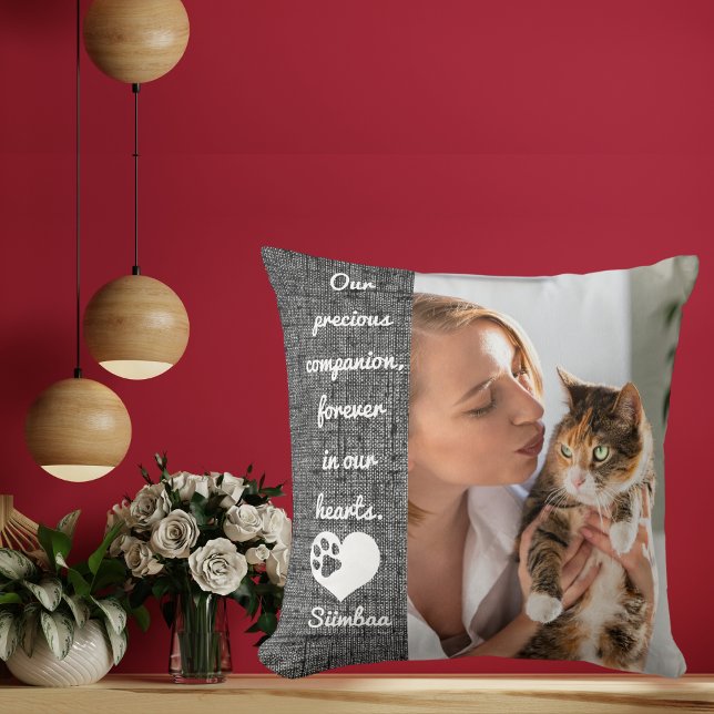 Pet Cat Memorial Keepsake Personalised Gift Photo Cushion (Creator Uploaded)